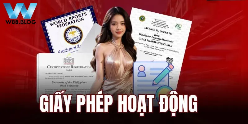 Giấy phép W88 3 Tổng hợp các loại giấy chứng nhận