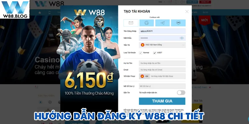 Đăng ký W88 2 Điền form chính xác và đầy đủ để quá trình đăng ký W88 thuận lợi hơn