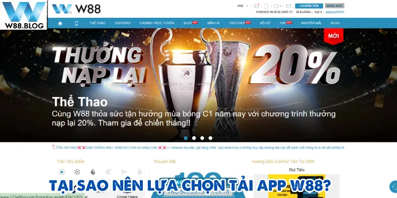 Tải app W88 2 Tải app W88 giúp nâng cao trải nghiệm khi tham gia cá cược online